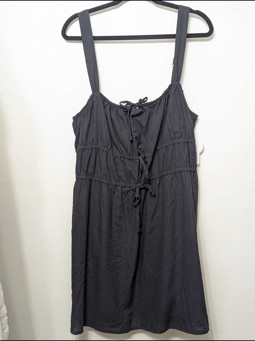 NWT Bluenotes Women's Dark Blue Tie-Front Sundress Linen Xl